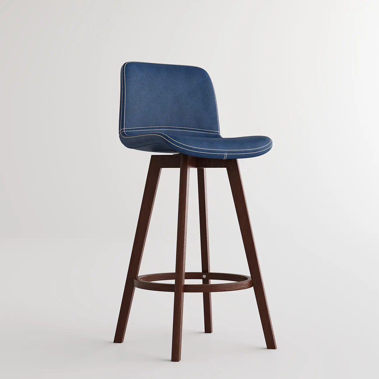Mid-Century Distressed Leather Swivel Bar Stool with Back Image - 37 | homeyfad