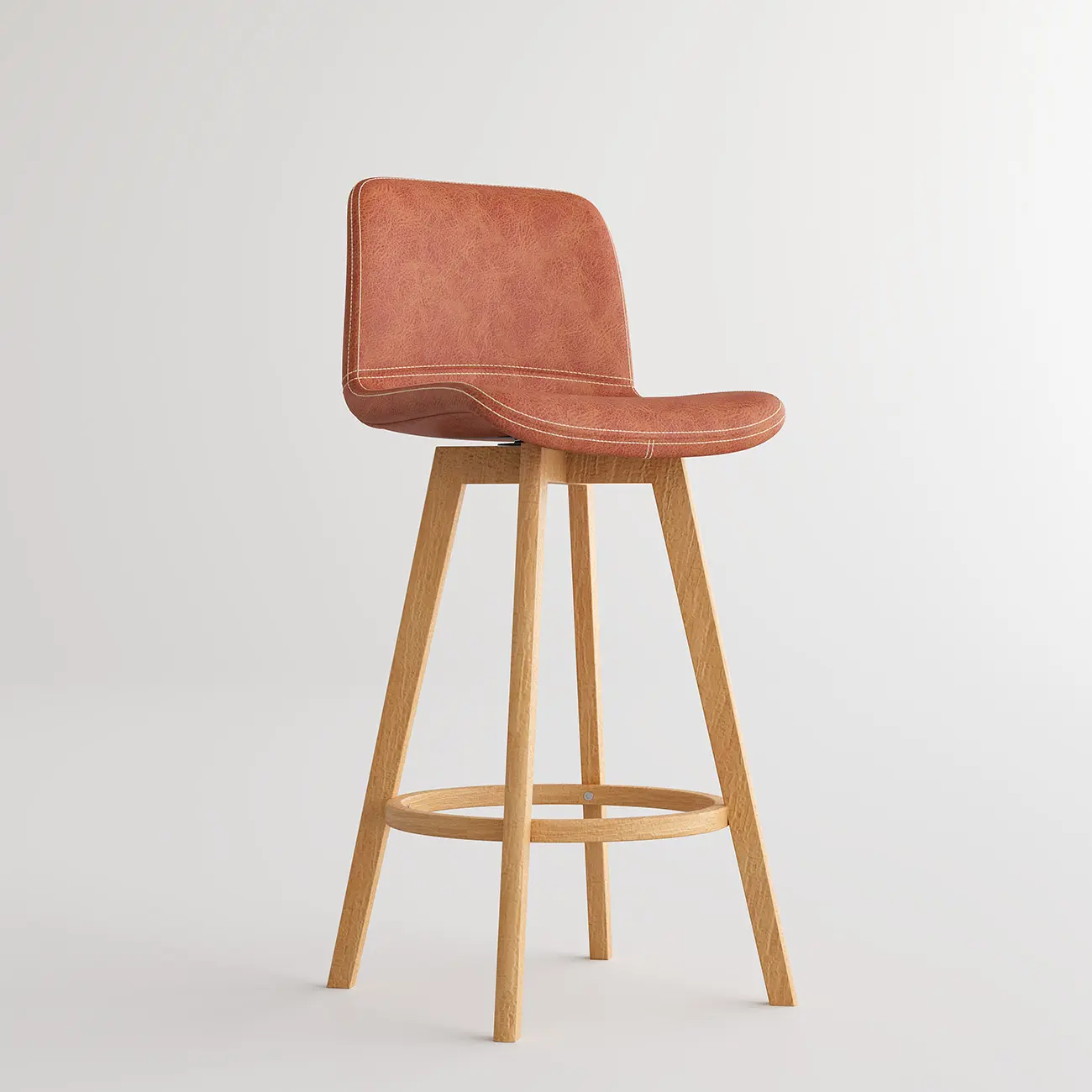 Mid-Century Distressed Leather Swivel Bar Stool with Back Image - 47 | homeyfad