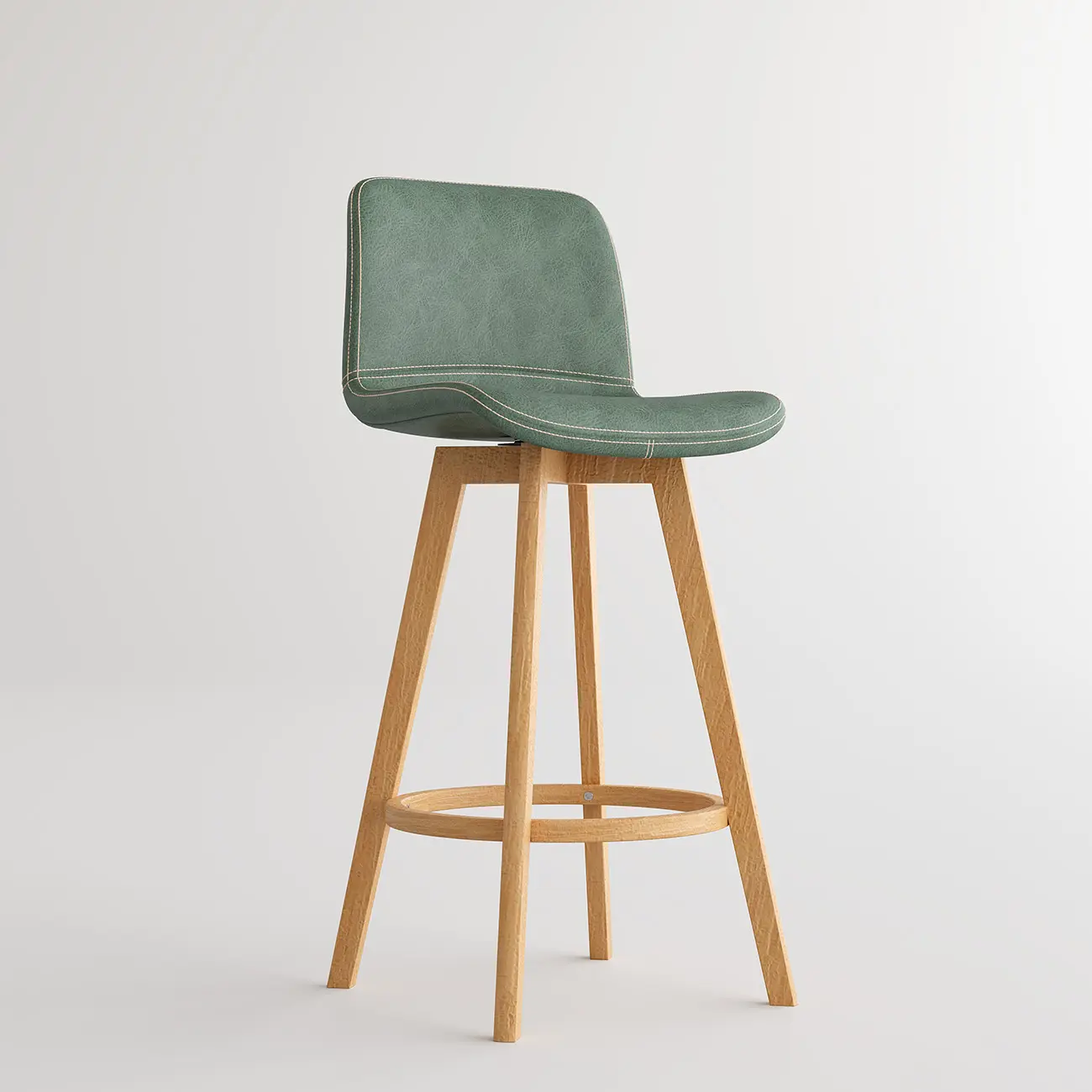 Mid-Century Distressed Leather Swivel Bar Stool with Back Image - 45 | homeyfad