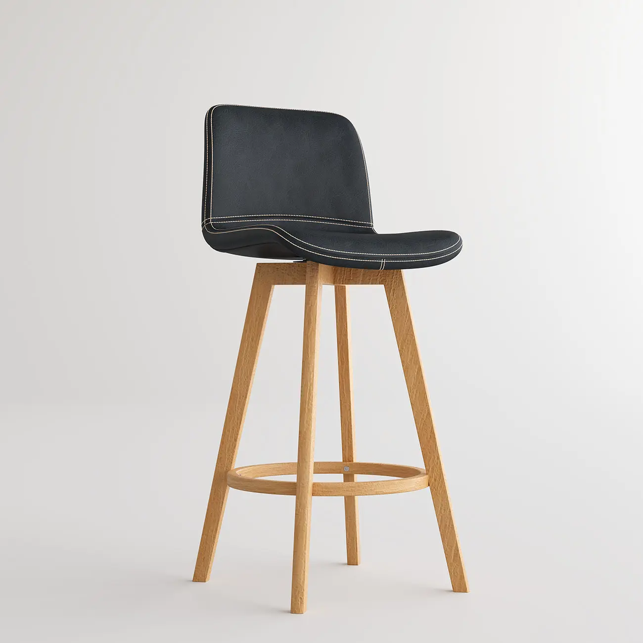 Mid-Century Distressed Leather Swivel Bar Stool with Back Image - 50 | homeyfad