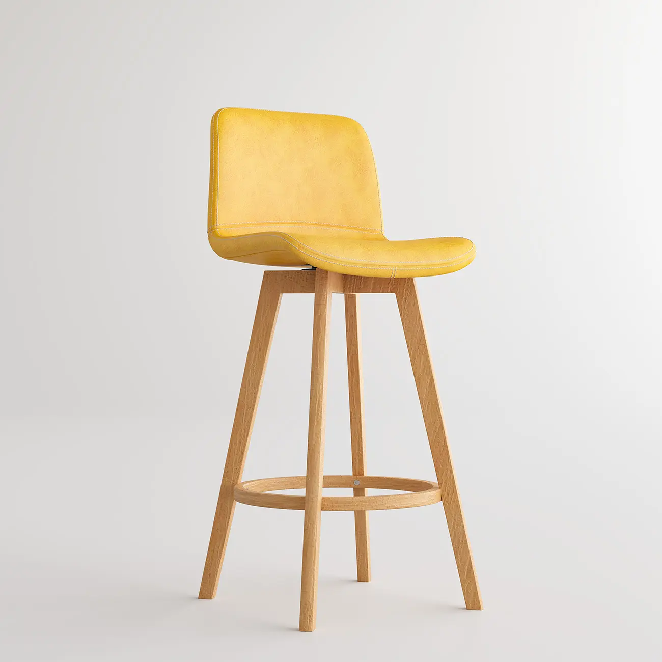 Mid-Century Distressed Leather Swivel Bar Stool with Back Image - 43 | homeyfad