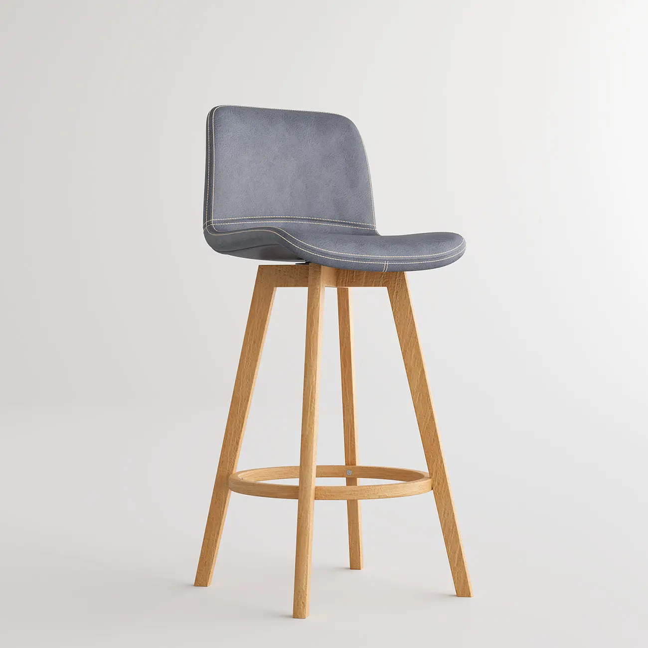Mid-Century Distressed Leather Swivel Bar Stool with Back Image - 49 | homeyfad