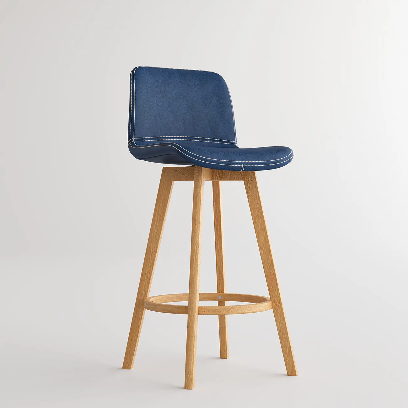 Mid-Century Distressed Leather Swivel Bar Stool with Back Image - 46 | homeyfad
