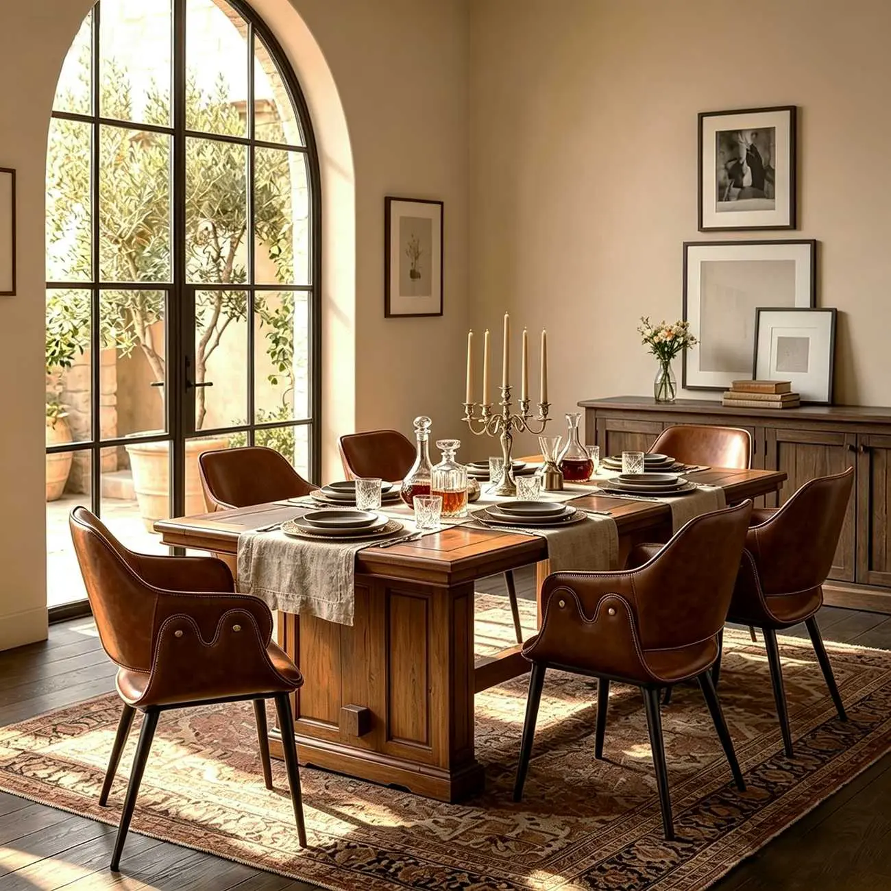 Vintage Two-tone Faux Leather Wingback Dining Chair Image - 3 | homeyfad