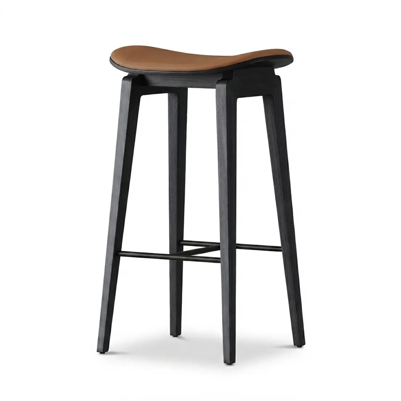 Modern 25.5" Backless Faux Nappa Leather Saddle Seat Counter Stool Image - 13 | homeyfad