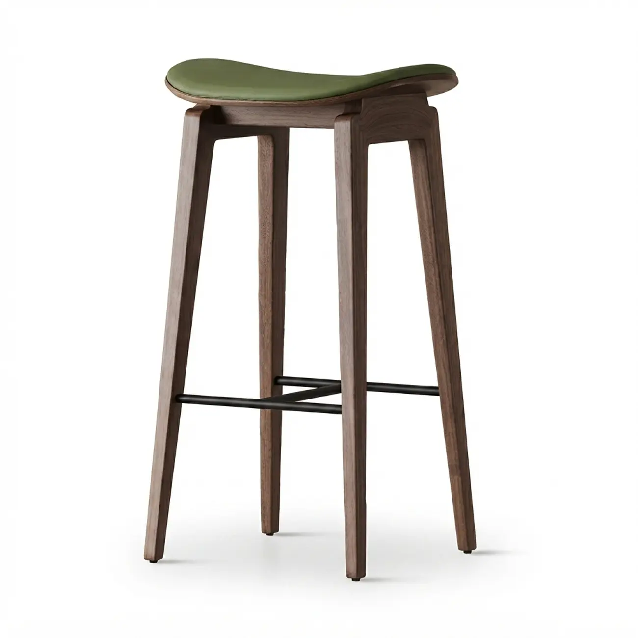 Modern 25.5" Backless Faux Nappa Leather Saddle Seat Counter Stool Image - 14 | homeyfad