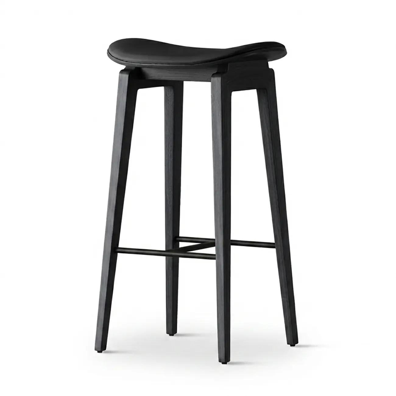 Modern 25.5" Backless Faux Nappa Leather Saddle Seat Counter Stool Image - 17 | homeyfad