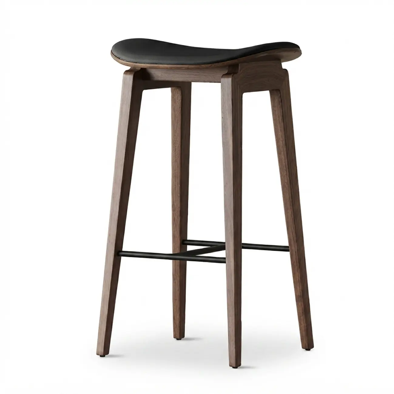 Modern 25.5" Backless Faux Nappa Leather Saddle Seat Counter Stool Image - 16 | homeyfad