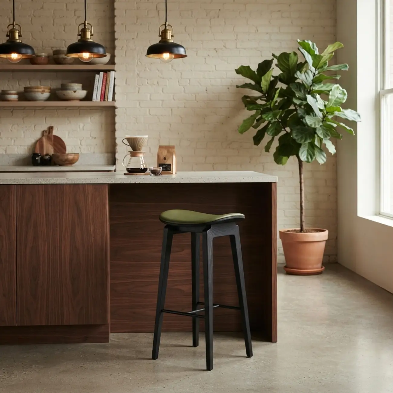 Modern 25.5" Backless Faux Nappa Leather Saddle Seat Counter Stool Image - 6 | homeyfad