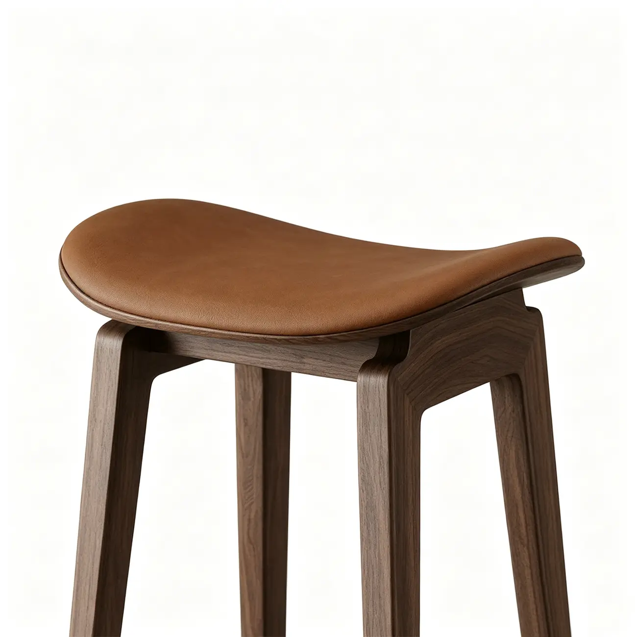Modern 25.5" Backless Faux Nappa Leather Saddle Seat Counter Stool Image - 10 | homeyfad