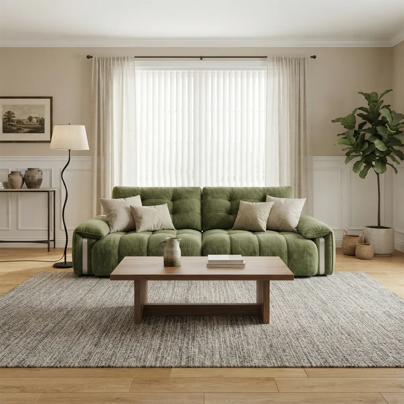 Contemporary Chenille Tufted Power Pull-Out Sofa Bed Image - 3 | homeyfad