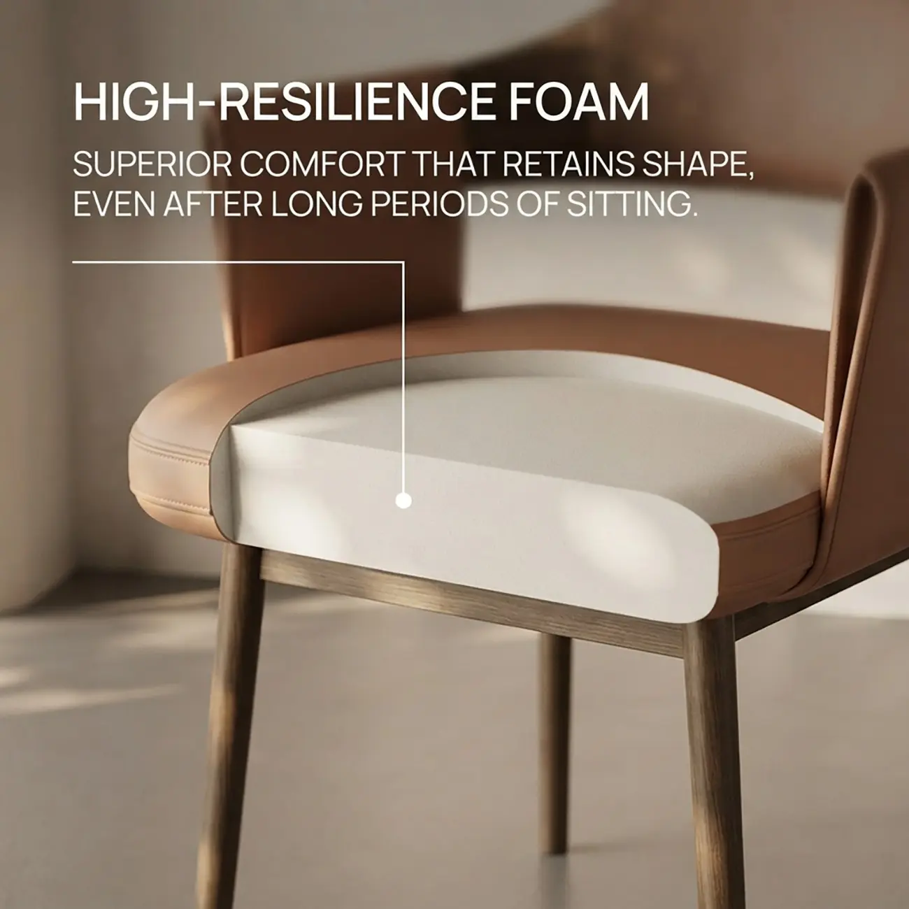 Velmyra Solid Wood Dining Chair With Faux Leather-wrapped Armrests Image - 6 | homeyfad