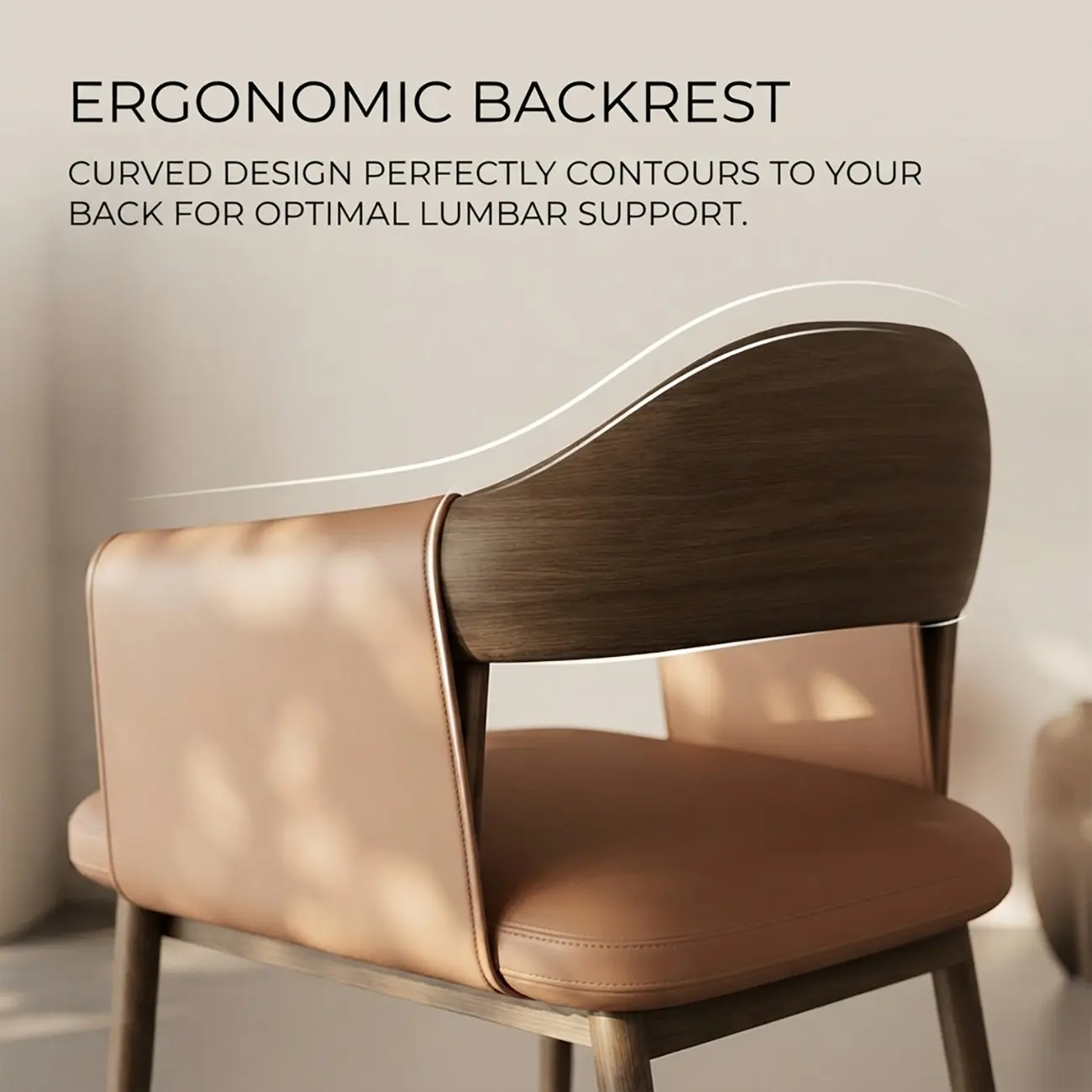 Velmyra Solid Wood Dining Chair With Faux Leather-wrapped Armrests Image - 5 | homeyfad