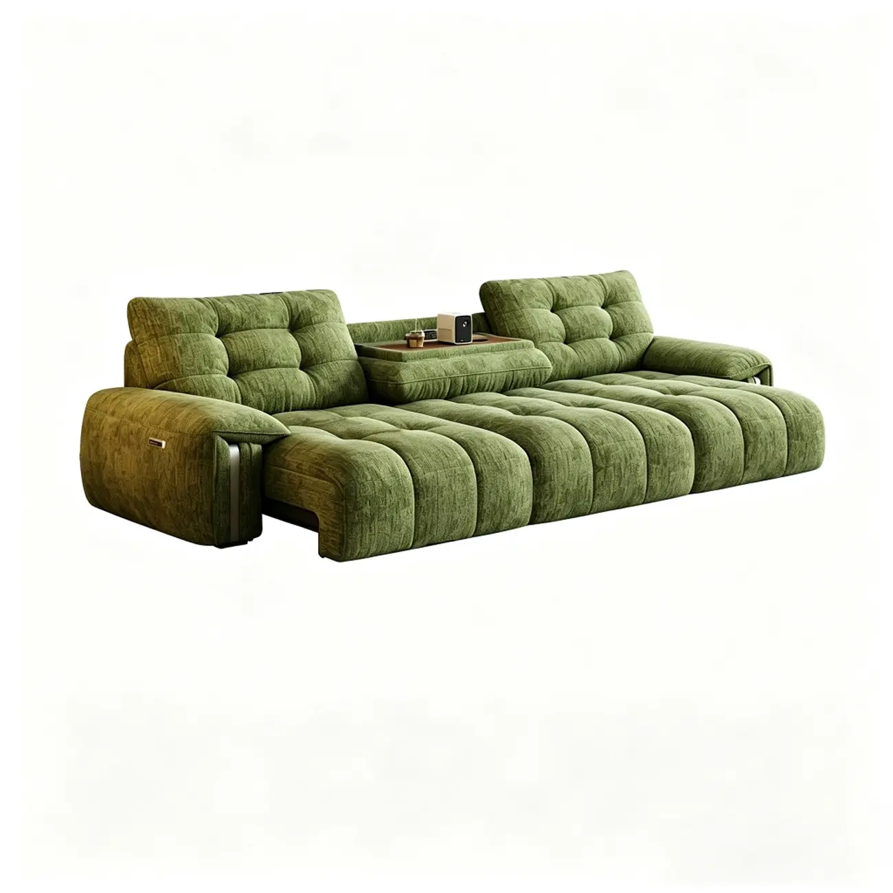 Contemporary Chenille Tufted Power Pull-Out Sofa Bed Image - 22 | homeyfad
