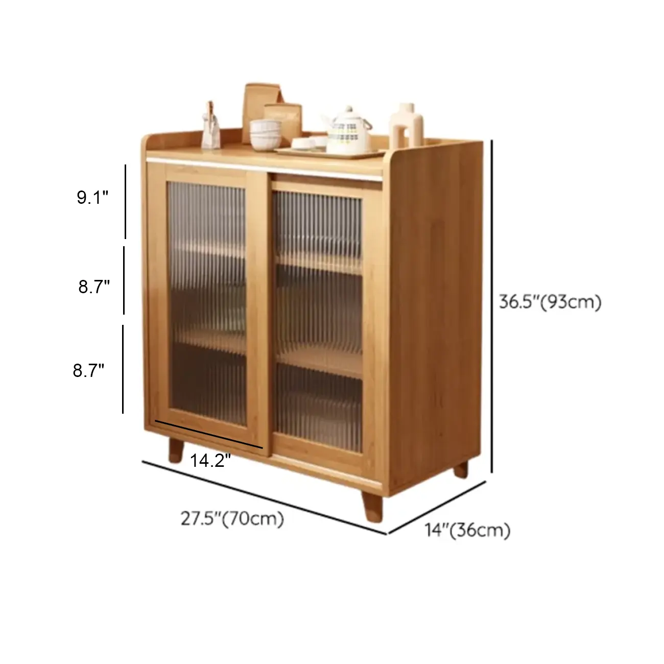 Modern Wood Sideboard with Sliding Doors & Drawers Image - 19 | homeyfad