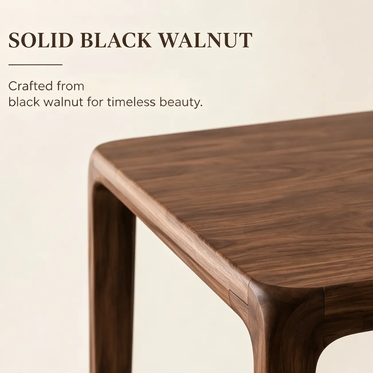 Minimalist Walnut Wood Rectangular Dining Table With Seamless Rounded Edges Image - 4 | homeyfad