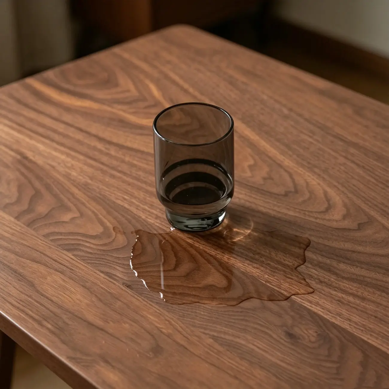 Minimalist Walnut Wood Rectangular Dining Table With Seamless Rounded Edges Image - 5 | homeyfad