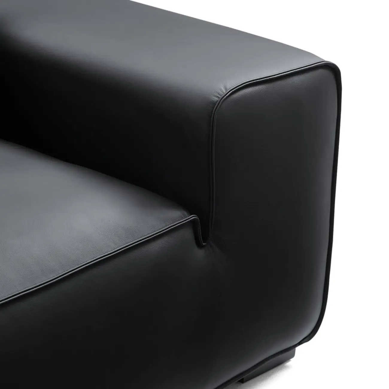 Modern Black Leather Modular Sofa with Extra-Deep Seating Image - 18 | homeyfad