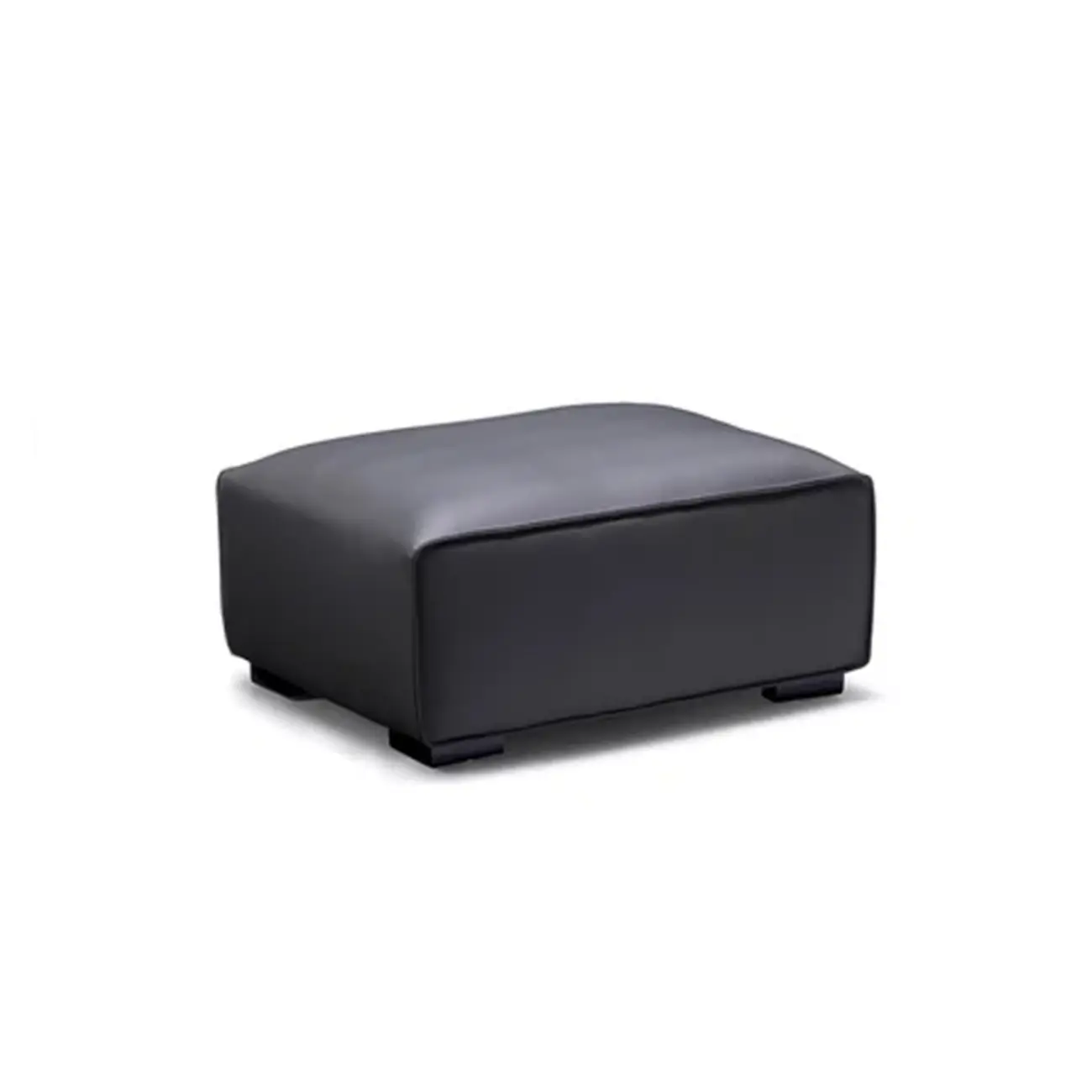 Modern Black Leather Modular Sofa with Extra-Deep Seating Image - 24 | homeyfad