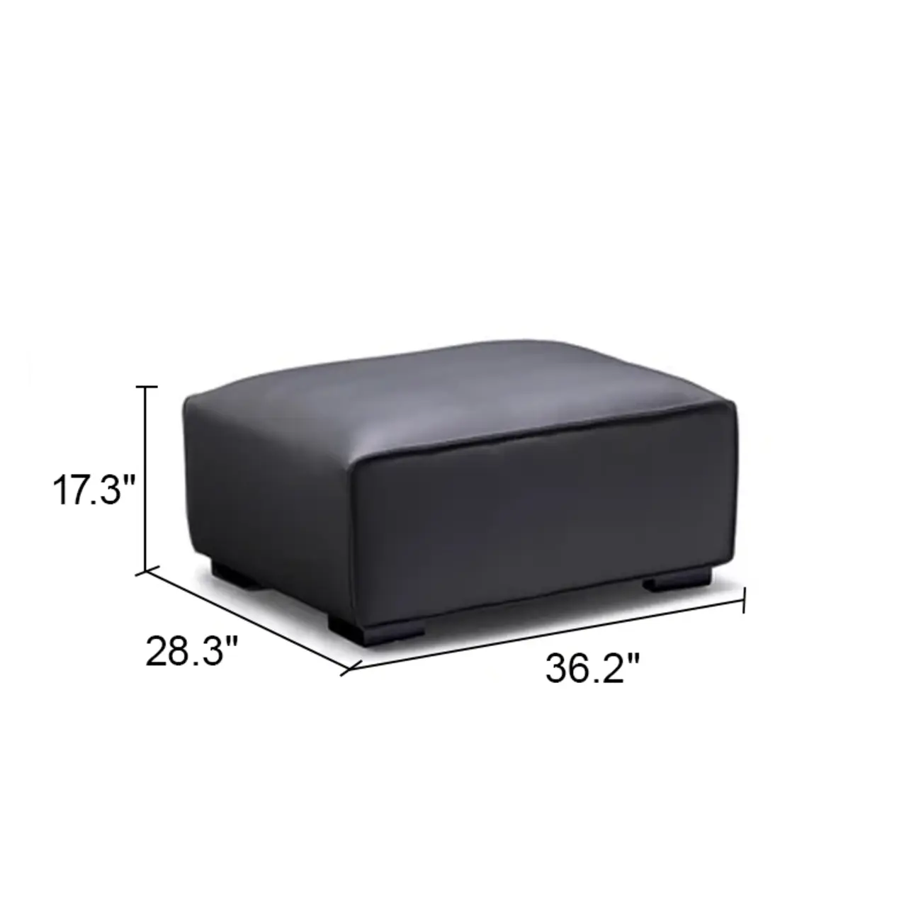 Modern Black Leather Modular Sofa with Extra-Deep Seating Image - 23 | homeyfad