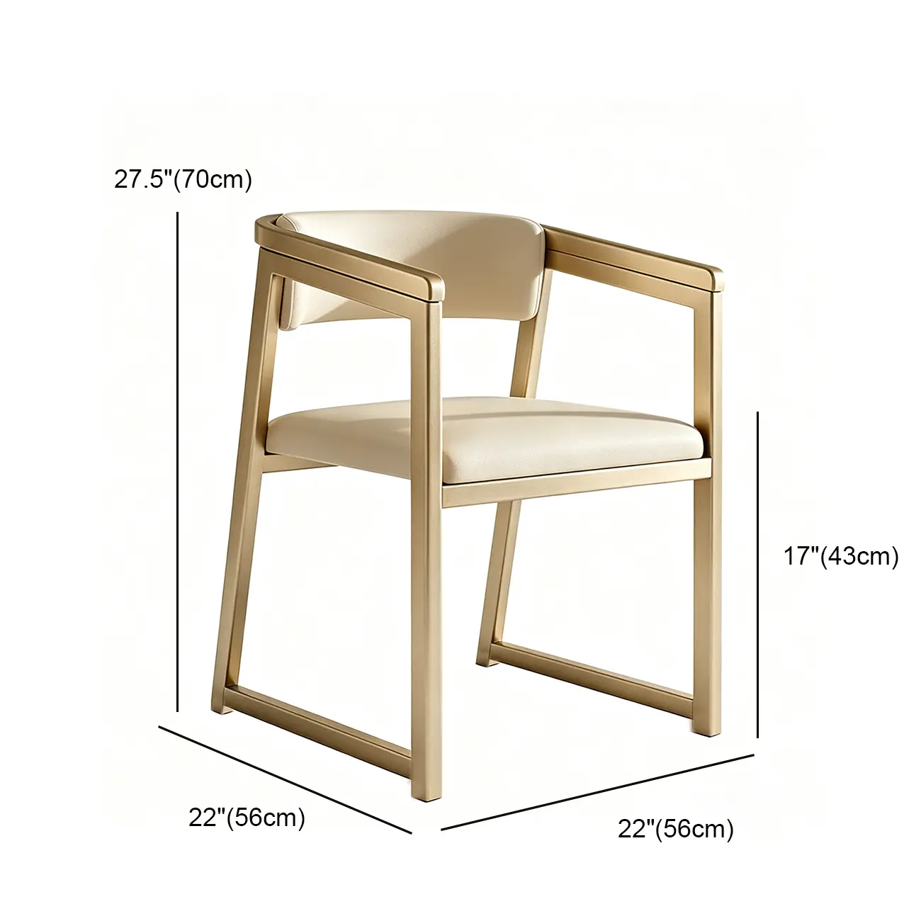 Modern Upholstered Metal Dining Arm Chair #size | homeyfad