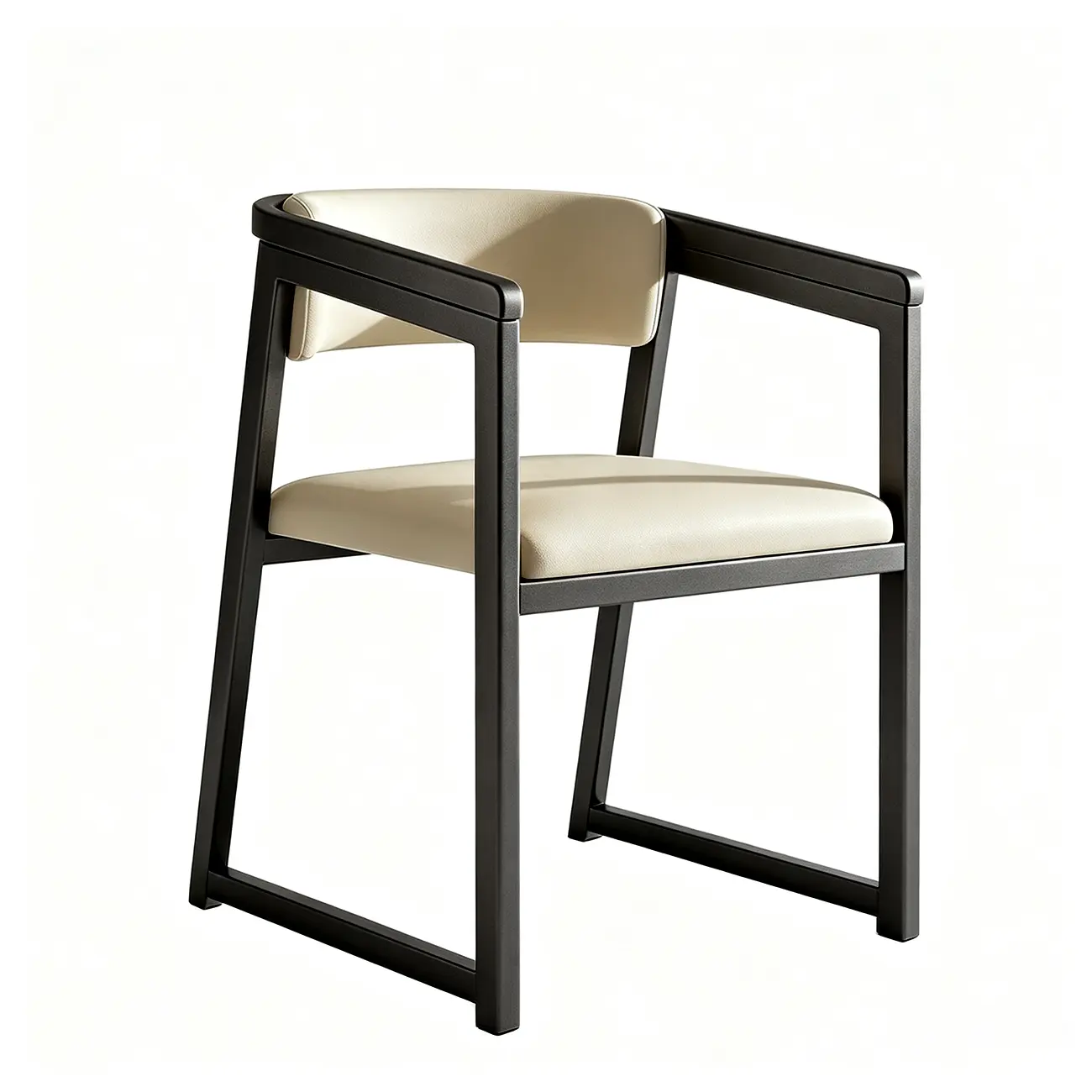 Modern Upholstered Metal Dining Arm Chair Image - 11 | homeyfad