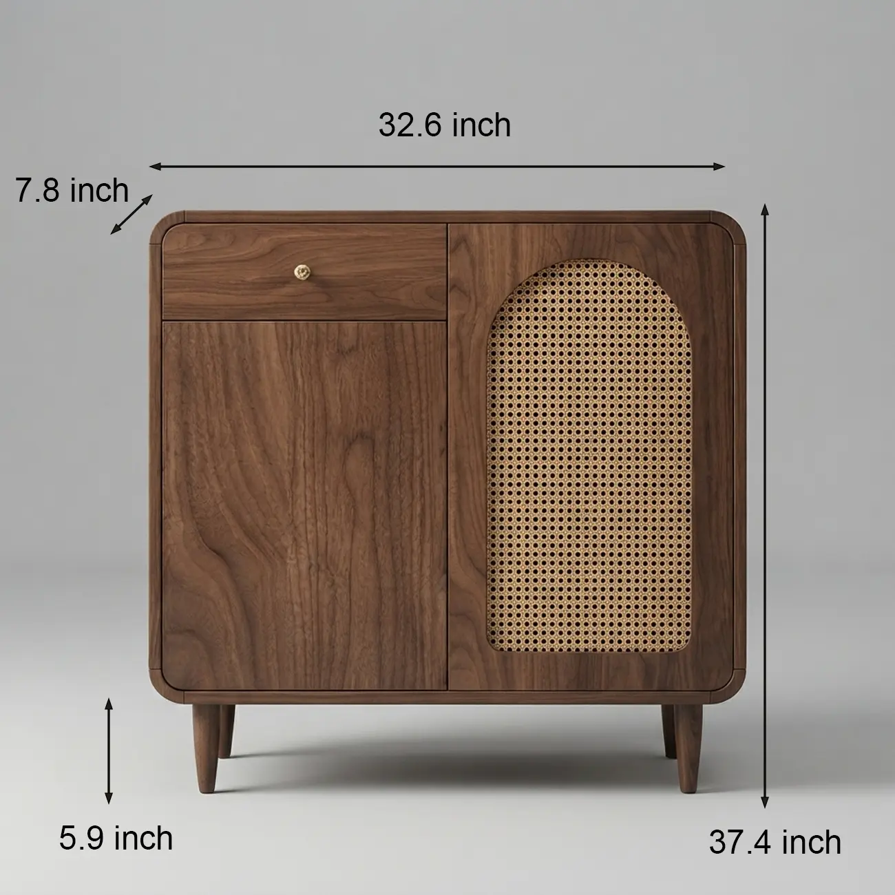 Mid-Century Modern Slim Solid Wood Storage Cabinet for Behind the Sofa #size | homeyfad