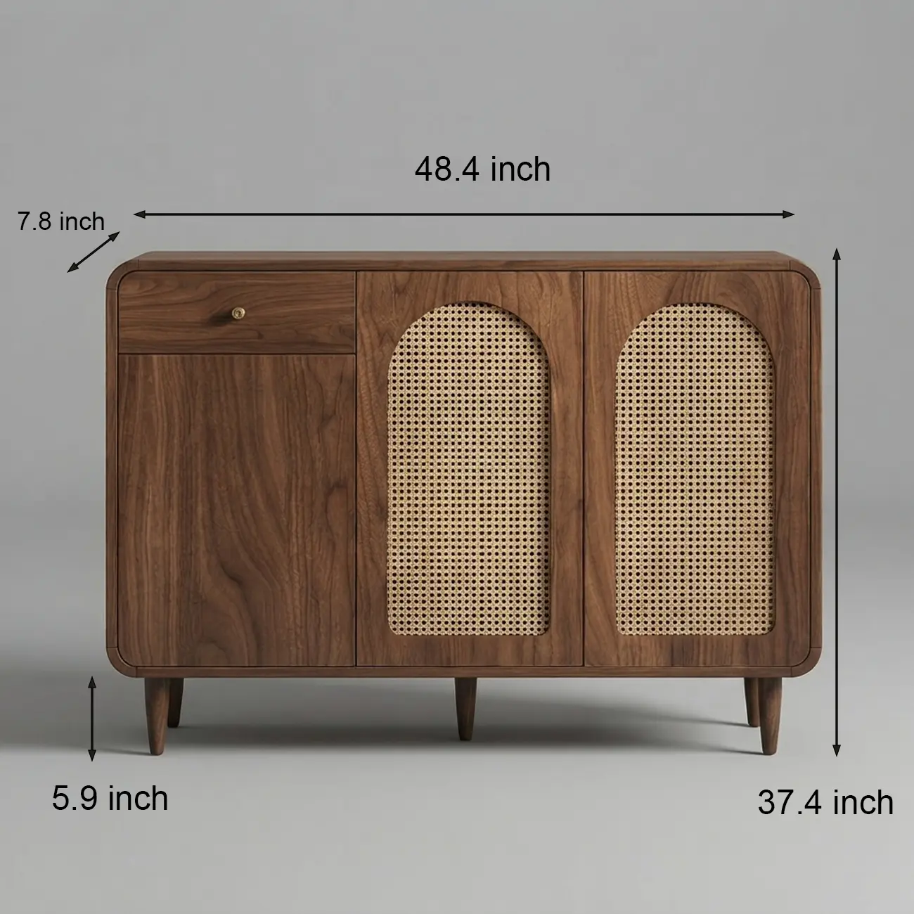 Mid-Century Modern Slim Solid Wood Storage Cabinet for Behind the Sofa Image - 15 | homeyfad