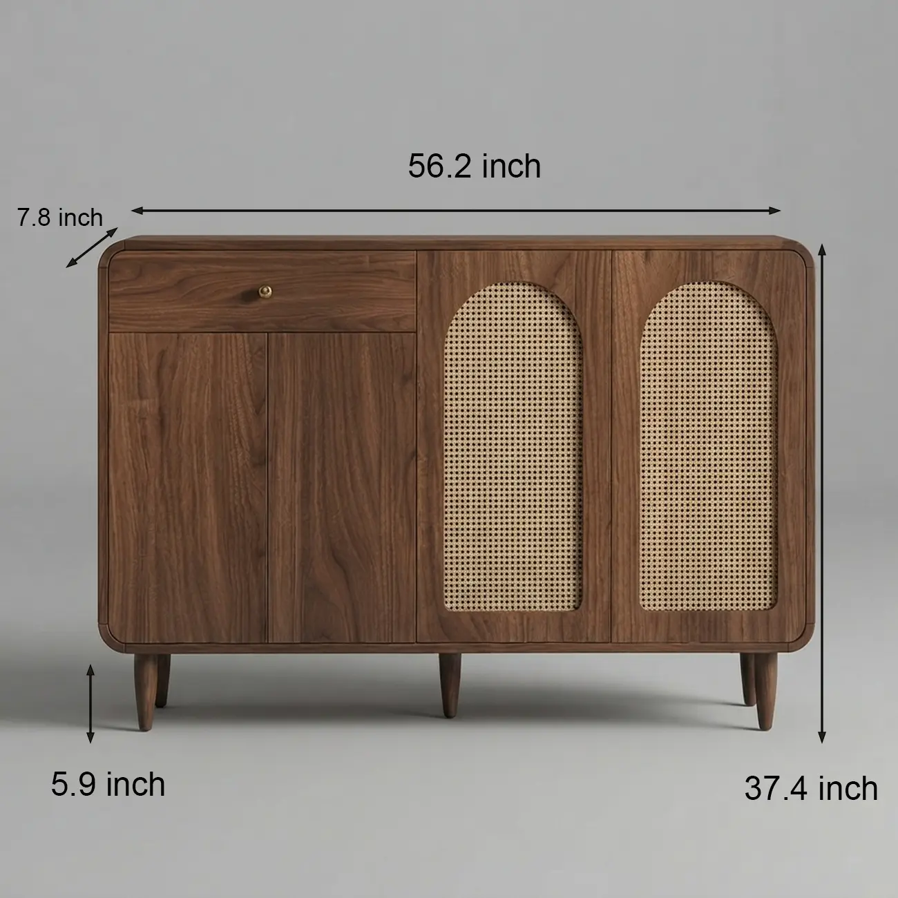 Mid-Century Modern Slim Solid Wood Storage Cabinet for Behind the Sofa Image - 16 | homeyfad