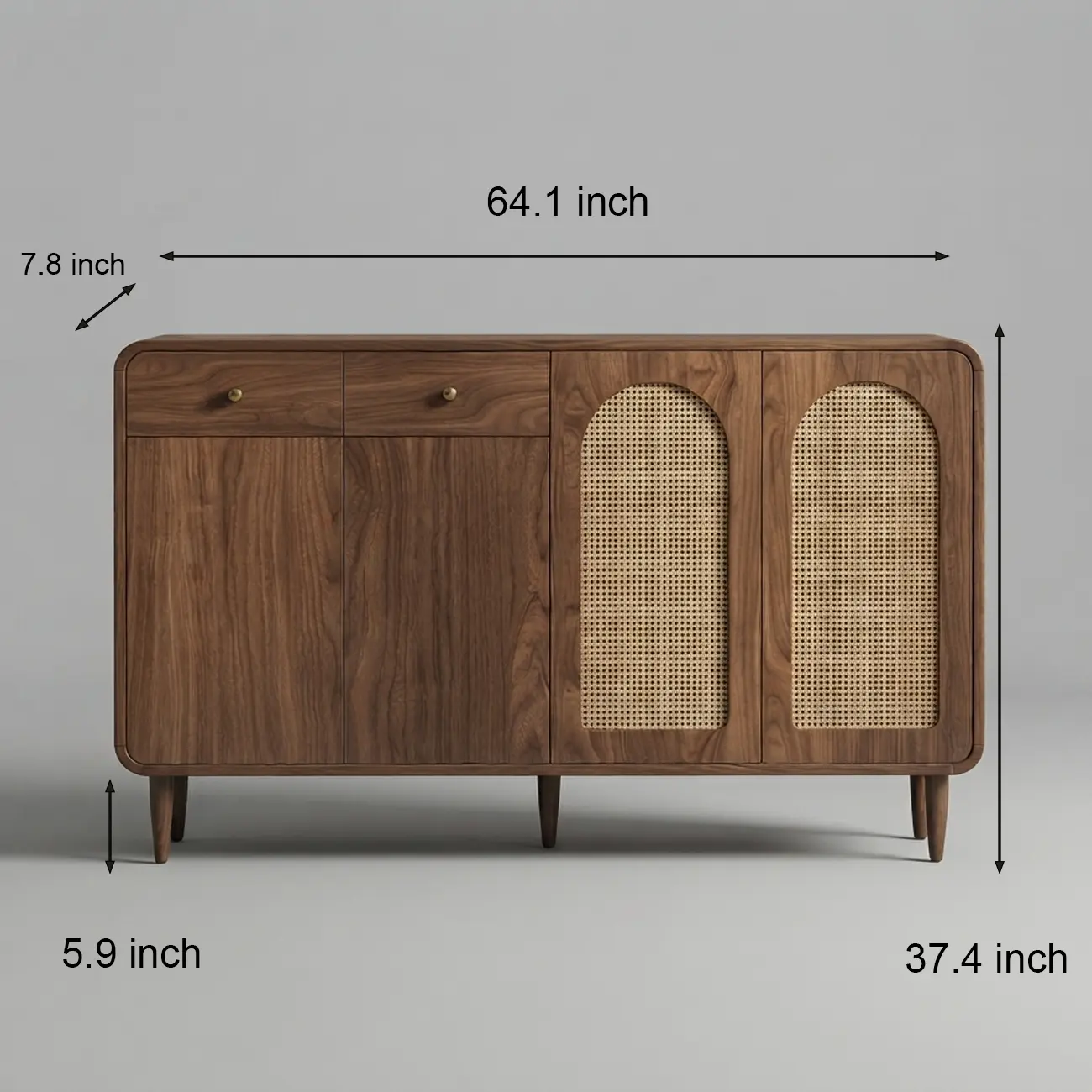Mid-Century Modern Slim Solid Wood Storage Cabinet for Behind the Sofa Image - 17 | homeyfad