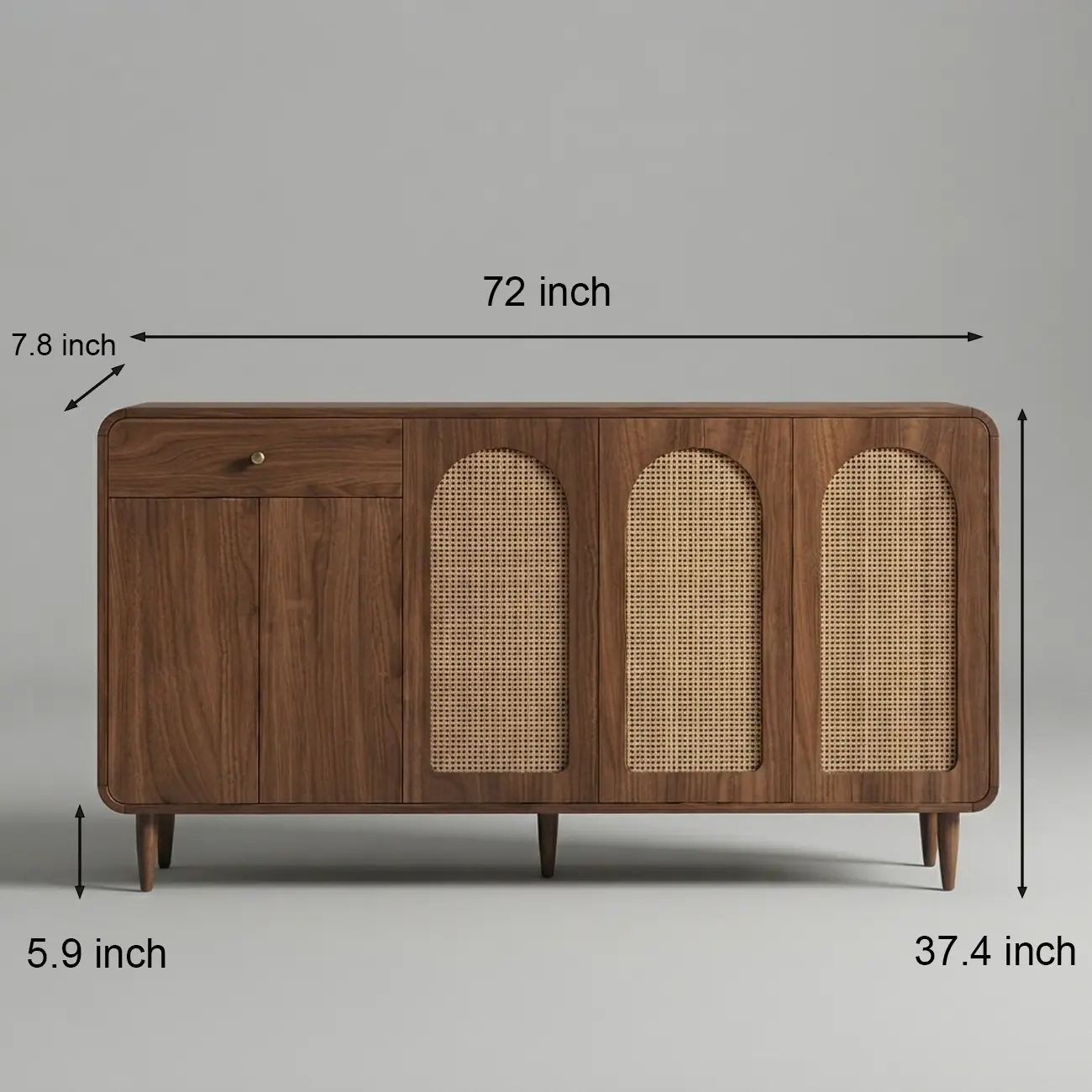 Mid-Century Modern Slim Solid Wood Storage Cabinet for Behind the Sofa Image - 18 | homeyfad