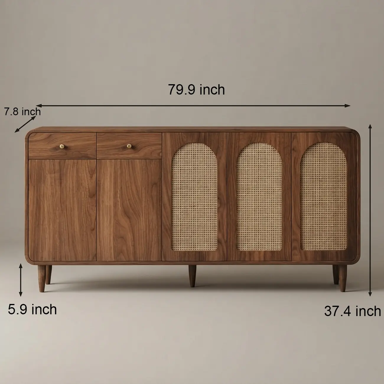 Mid-Century Modern Slim Solid Wood Storage Cabinet for Behind the Sofa Image - 19 | homeyfad