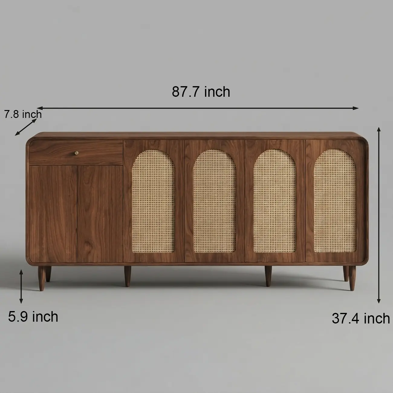 Mid-Century Modern Slim Solid Wood Storage Cabinet for Behind the Sofa Image - 20 | homeyfad