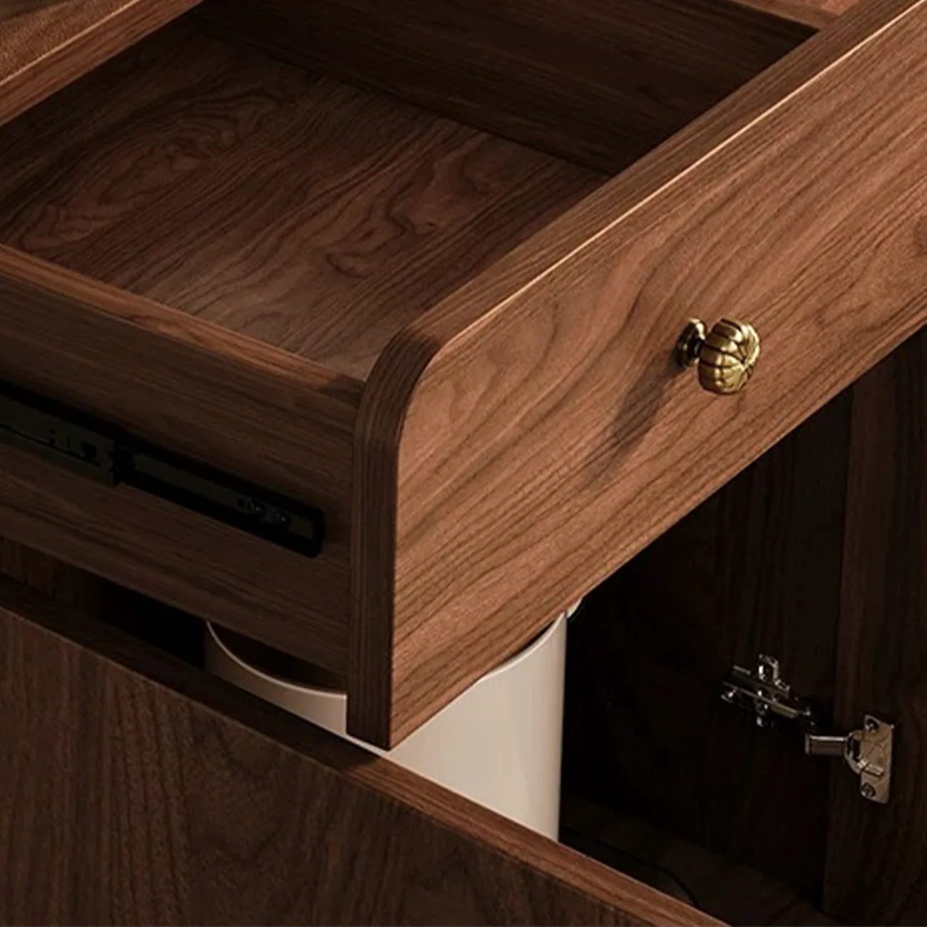 Mid-Century Modern Slim Solid Wood Storage Cabinet for Behind the Sofa Image - 12 | homeyfad