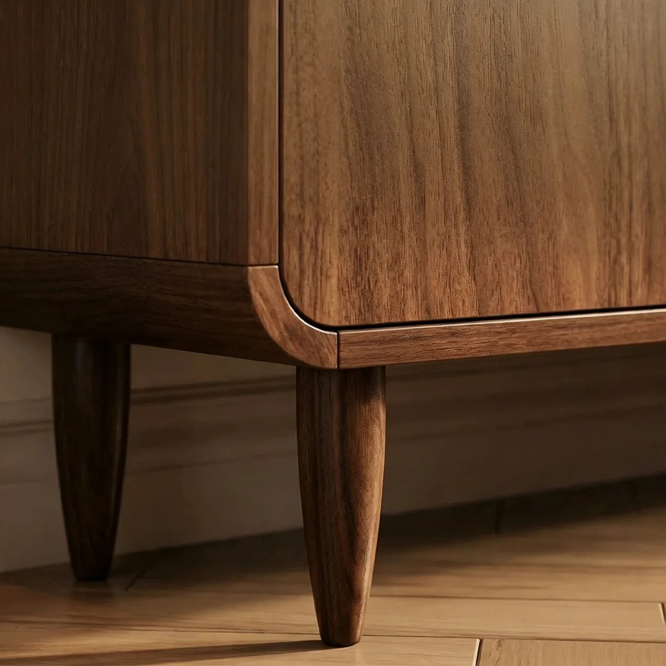 Mid-Century Modern Slim Solid Wood Storage Cabinet for Behind the Sofa Image - 13 | homeyfad
