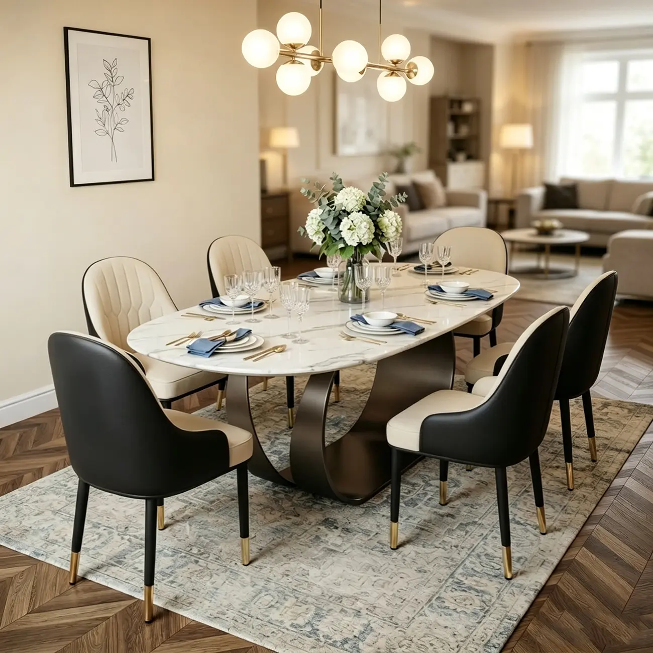 Contemporary Leather Solid Back Dining Chair With Arms Image - 5 | homeyfad