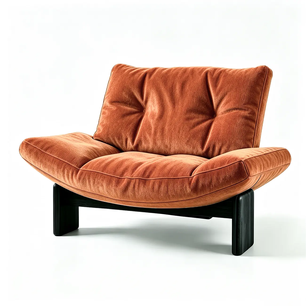 Brown Chenille Modern Oversized Armless Lounge Accent Chair with Deep Seat in Chenille or Genuine Leather Image - 22 | homeyfad