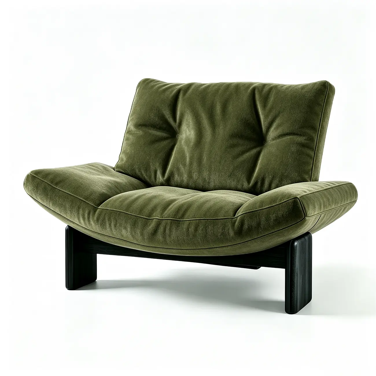 Green Chenille Modern Oversized Armless Lounge Accent Chair with Deep Seat in Chenille or Genuine Leather Image - 21 | homeyfad