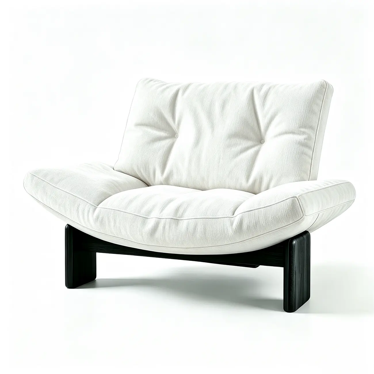 Off-White Chenille Modern Oversized Armless Lounge Accent Chair with Deep Seat in Chenille or Genuine Leather Image - 23 | homeyfad