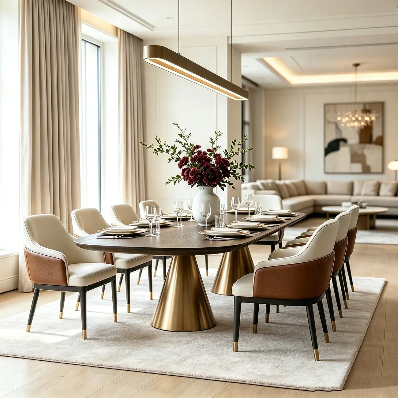 Modern Leather Uphostered Dining Chair Sloped Arms Image - 6 | homeyfad