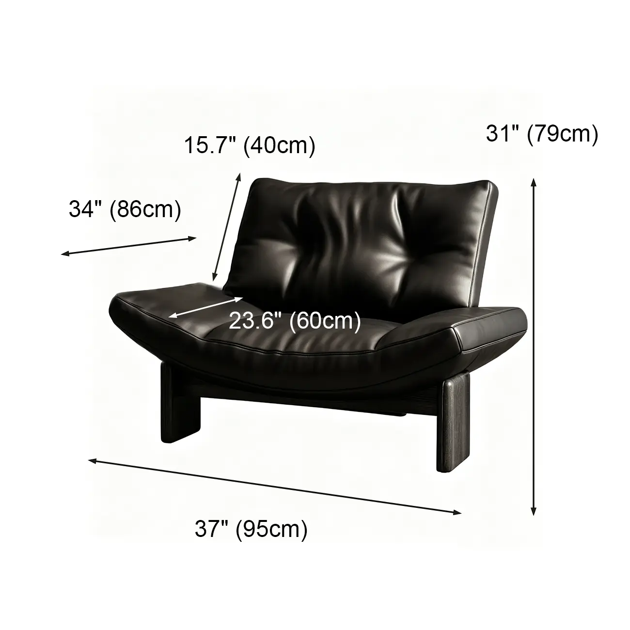 Modern Oversized Armless Lounge Accent Chair with Deep Seat in Chenille or Genuine Leather Image - 24 | homeyfad