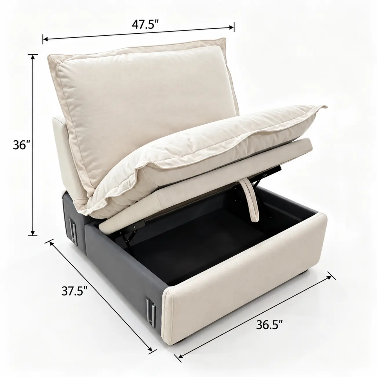 Beige Modern Living Room Power Reclining Sofa With Adjustable Footrest Image - 37 | homeyfad