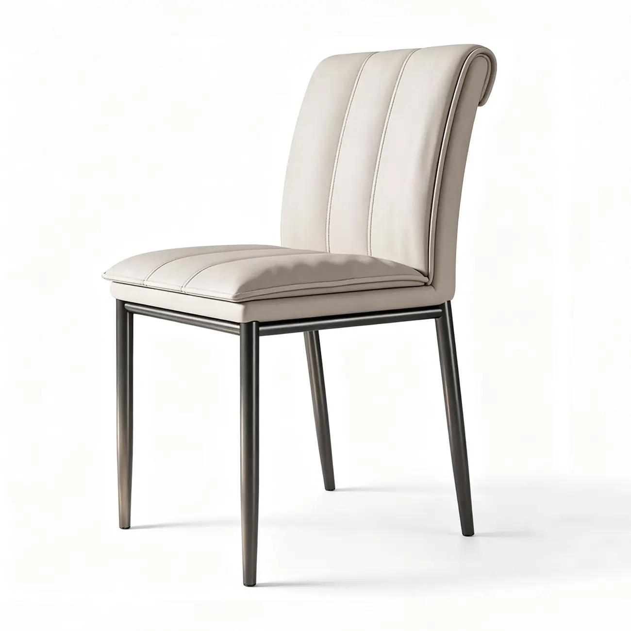 Low Back Upholstered Dining Chairs with Vertical Tufting Image - 14 | homeyfad