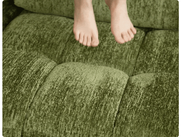 Modern Tufted Chenille Deep Seat Sofa with Adjustable Backrest | homeyfad