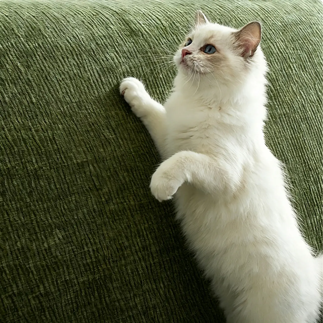 Modern Tufted Chenille Deep Seat Sofa with Adjustable Backrest Image - 15 | homeyfad