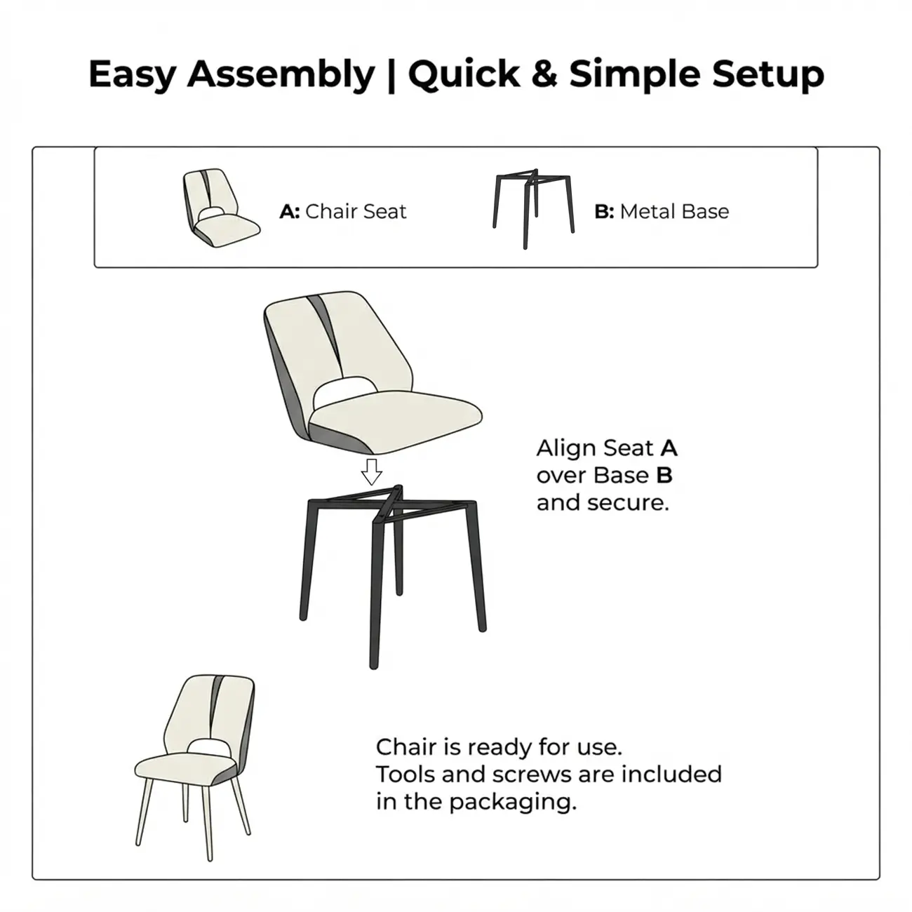 Faux Leather Wingback Metal Legs Dining Chairs Image - 14 | homeyfad