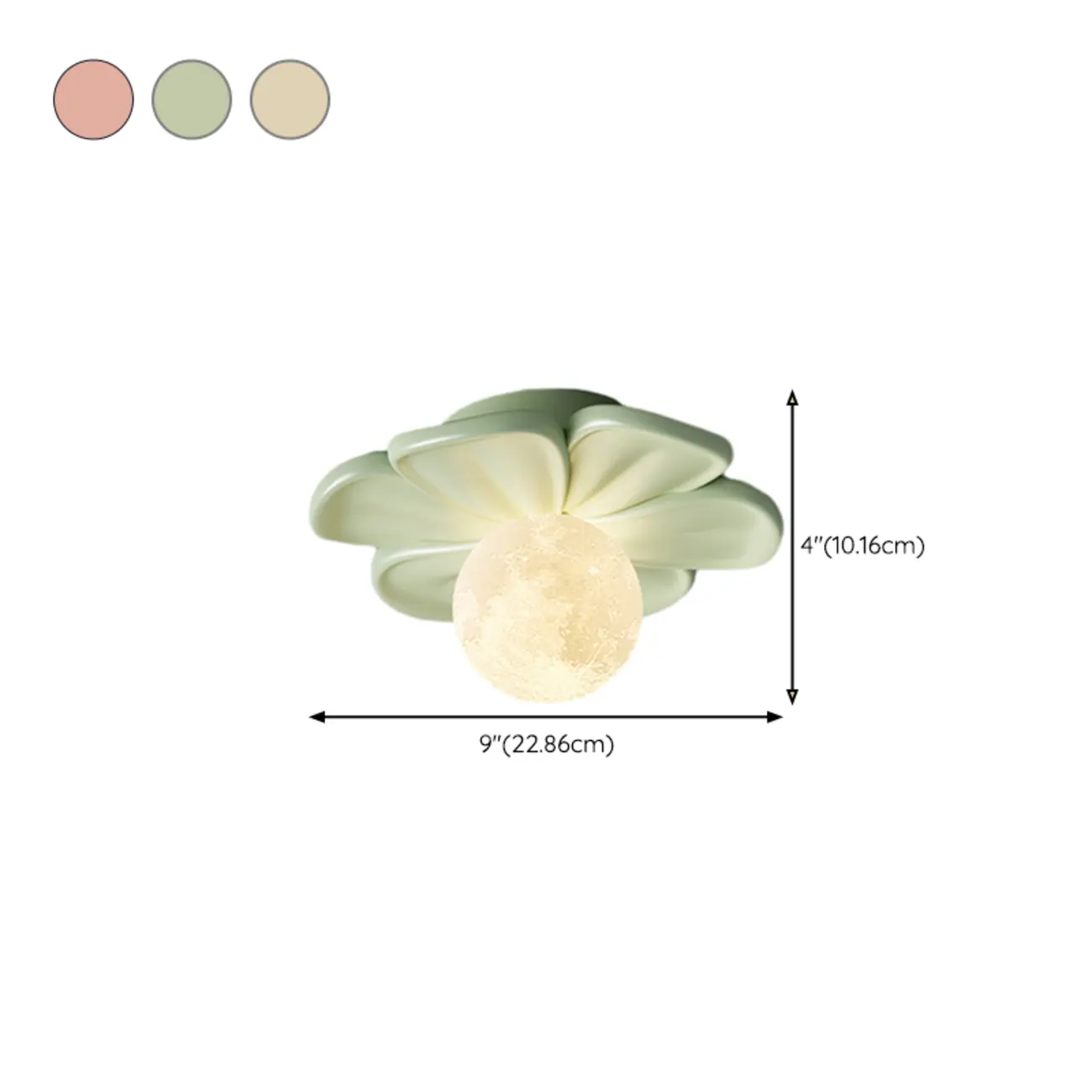 Modern Globe Resin Semi-Flush Ceiling Light for Living Room #size