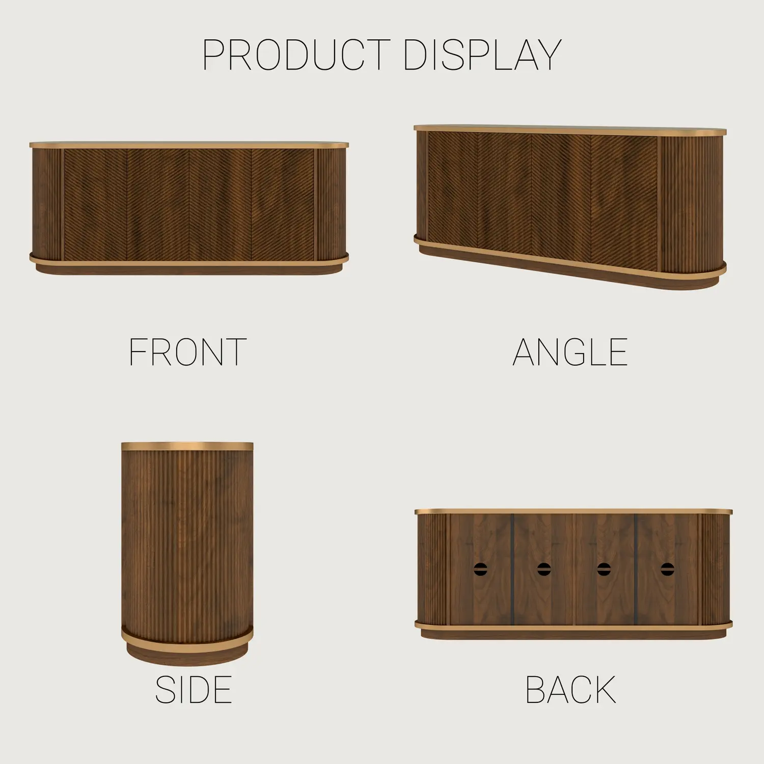 63" Mid-Century Modern 4-Door Sideboard Cabinet with Marble Top Image - 18 | homeyfad