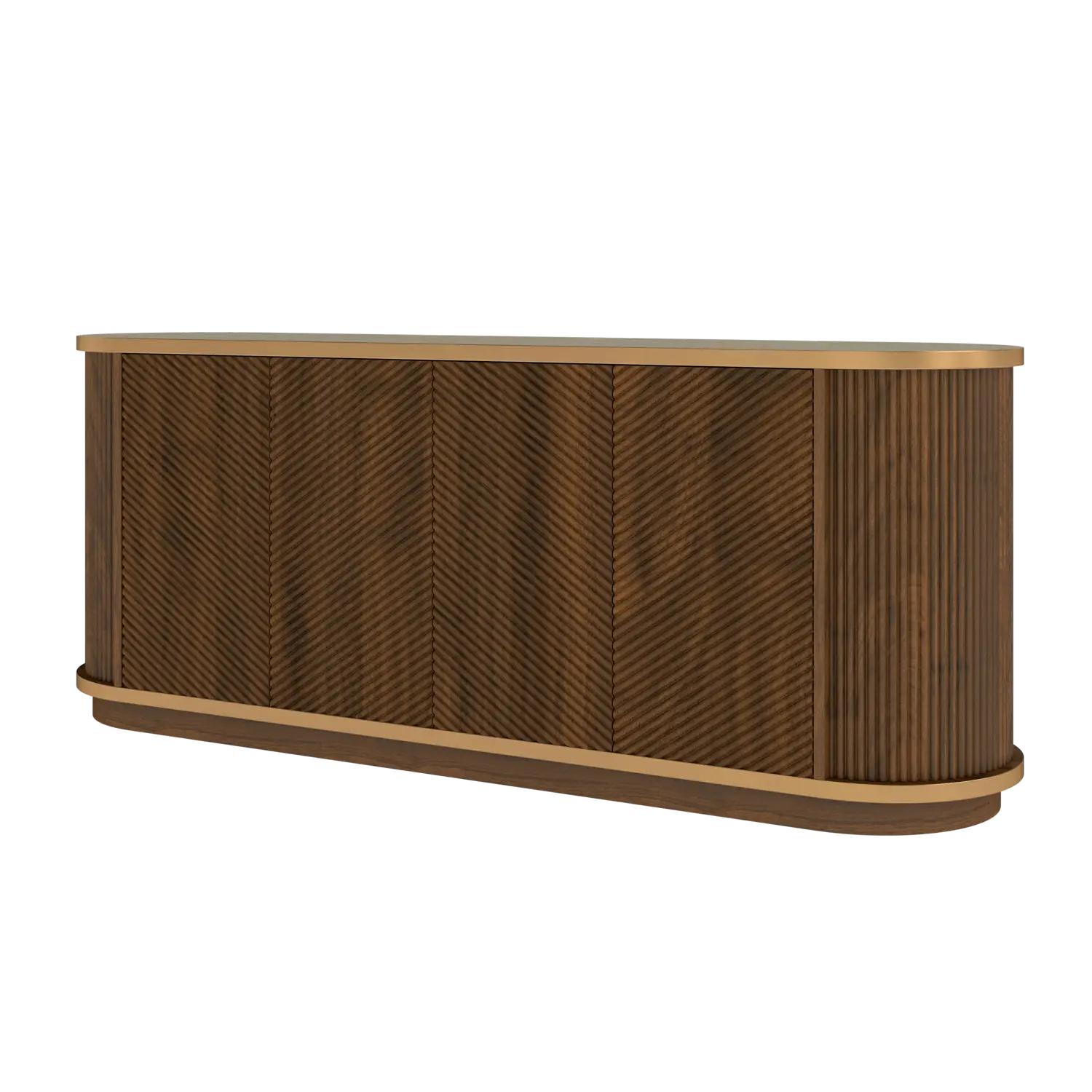 63" Mid-Century Modern 4-Door Sideboard Cabinet with Marble Top Image - 19 | homeyfad
