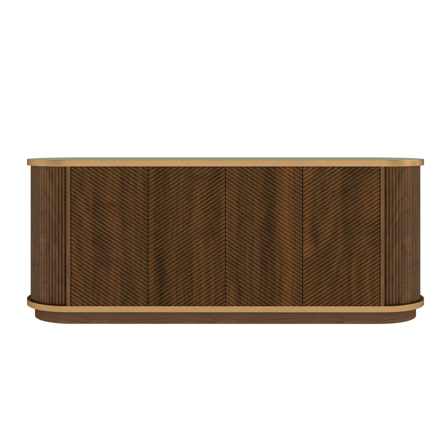 63" Mid-Century Modern 4-Door Sideboard Cabinet with Marble Top Image - 20 | homeyfad